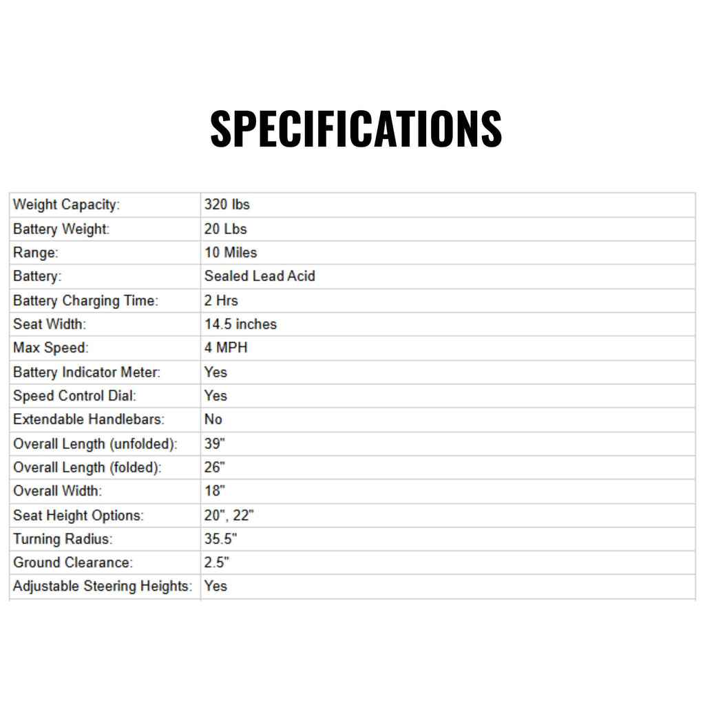 Freerider USA Luggie Classic 2 Mobility Scooter With Adjustable Steering Heights, 320LBS (SAK68371)