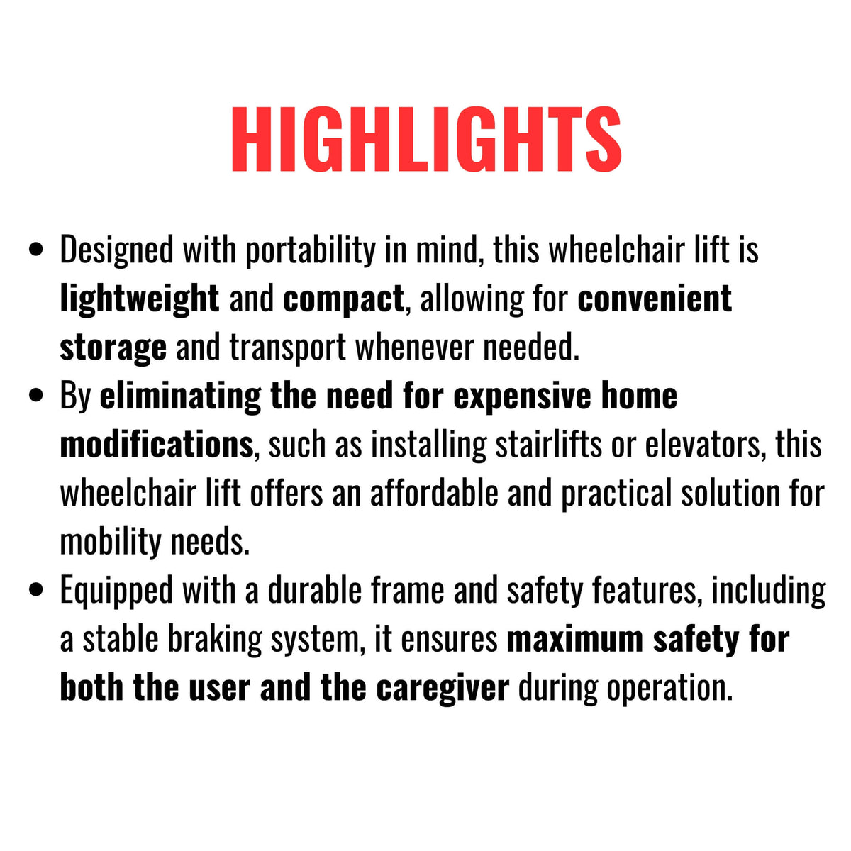 Motivo Heavy-Duty Electric Motorized Handicap Elderly EMS Home Stair Climbing Wheelchair Lift, 350LBS [FDA-Approved] (SAK54615)