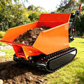 Heavy-Duty 1100LBS 10HP Gas-Powered Track Barrow With Hydraulic Assist (SAK48291)