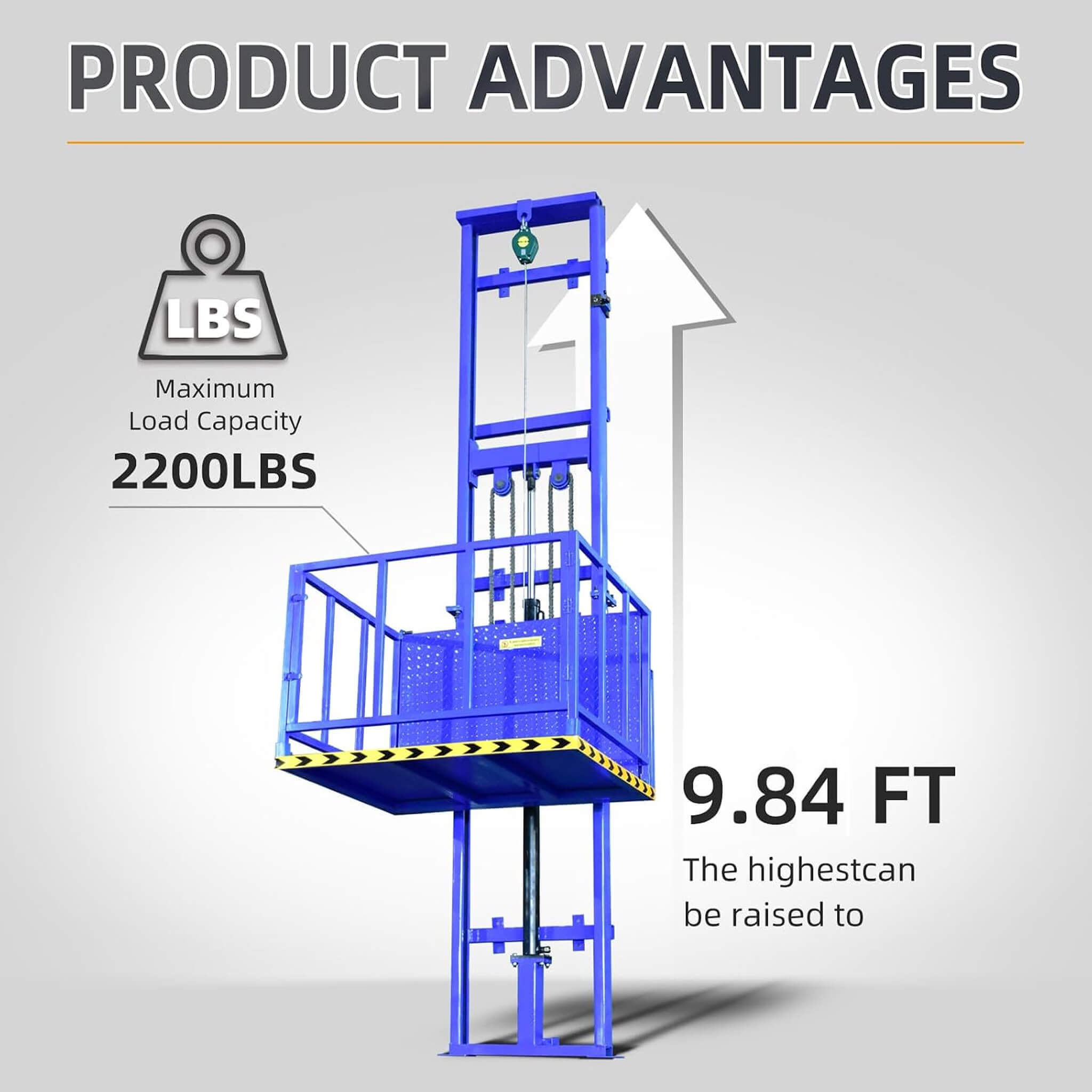 Heavy-Duty 2200 LBS Electric Hydraulic Lift Platform With Anti-Fall (SAK19456)