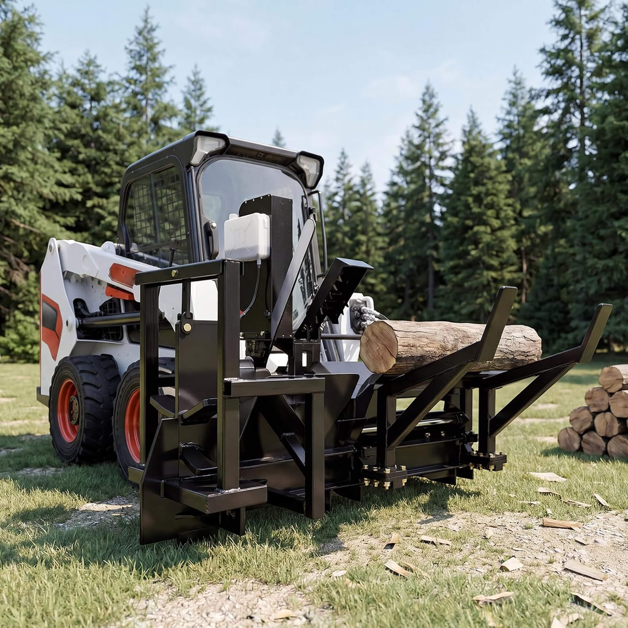 Heavy-Duty 35T All-In-One Firewood Processor And Log Lifter Skid Steer Attachment (SAK37152)
