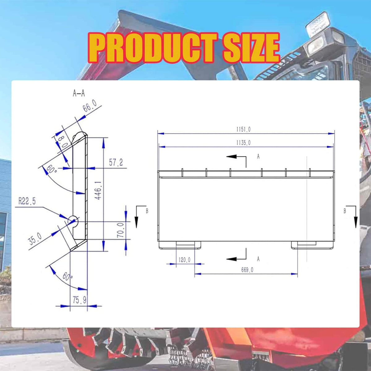 Heavy-Duty 60-Inch Hydraulic Forestry Mulcher Skid Steer Loader Attachment (SAK50792)