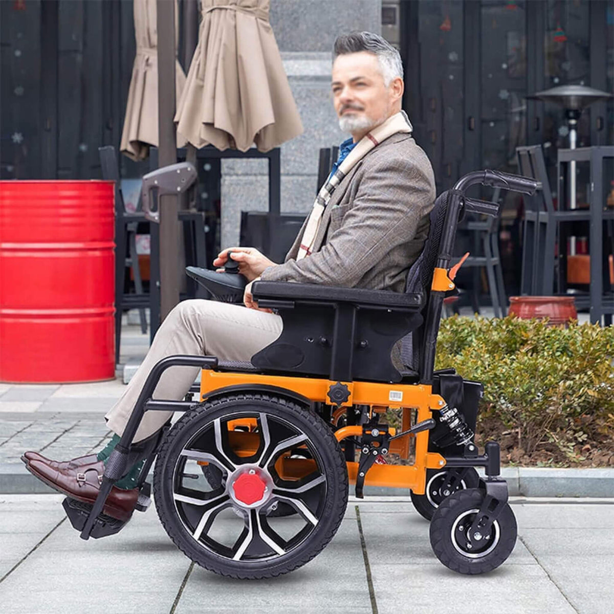 Motivo Heavy-Duty 300LBS Ultralight All-Terrain Electric Airplane-Approved Foldable Wheelchair (SAK63147)
