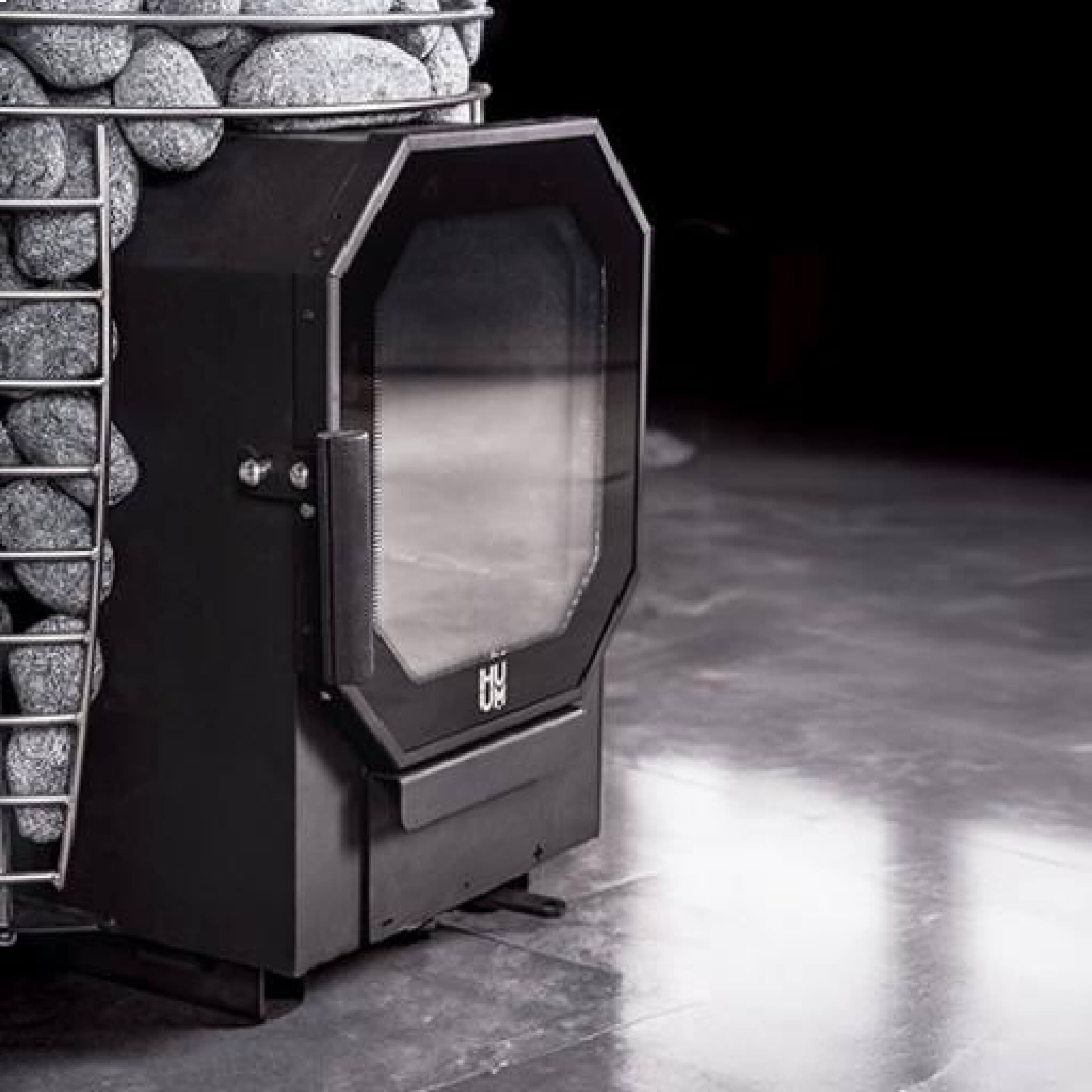Huum Hive Flow LS 9.8KW Wood-Burning Sauna Stove With Firebox Extension & Sauna Stones [H1016012] (SAK53412)