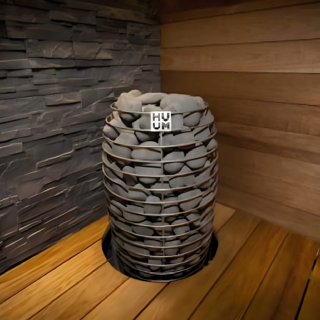 Huum Hive Mini Floor Mount Traditional Steel Sauna Heater With UKU Local Digital Controller & Sauna Stones (SAK91438)