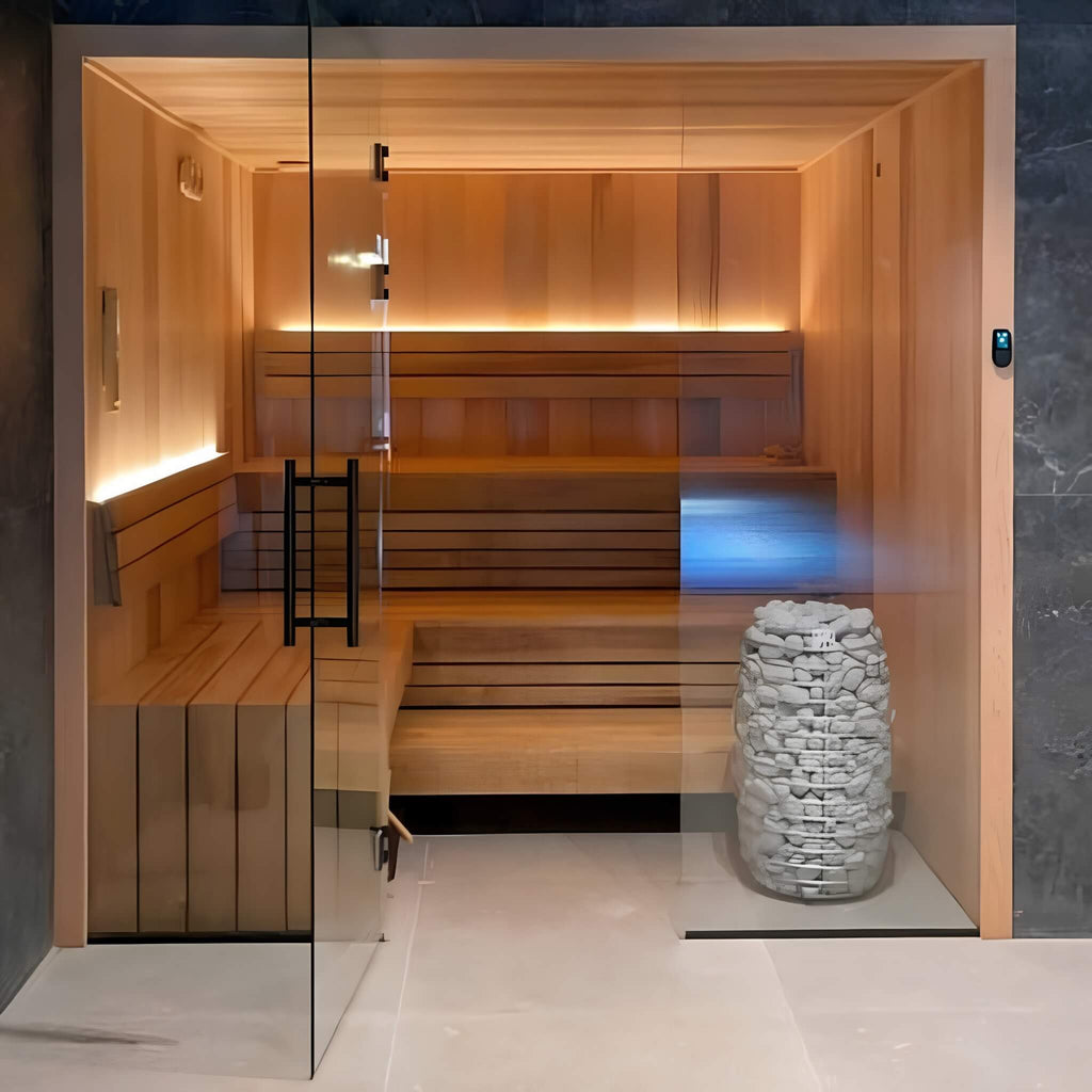 Huum Hive Mini Floor Mount Traditional Steel Sauna Heater With UKU Local Digital Controller & Sauna Stones (SAK91438)