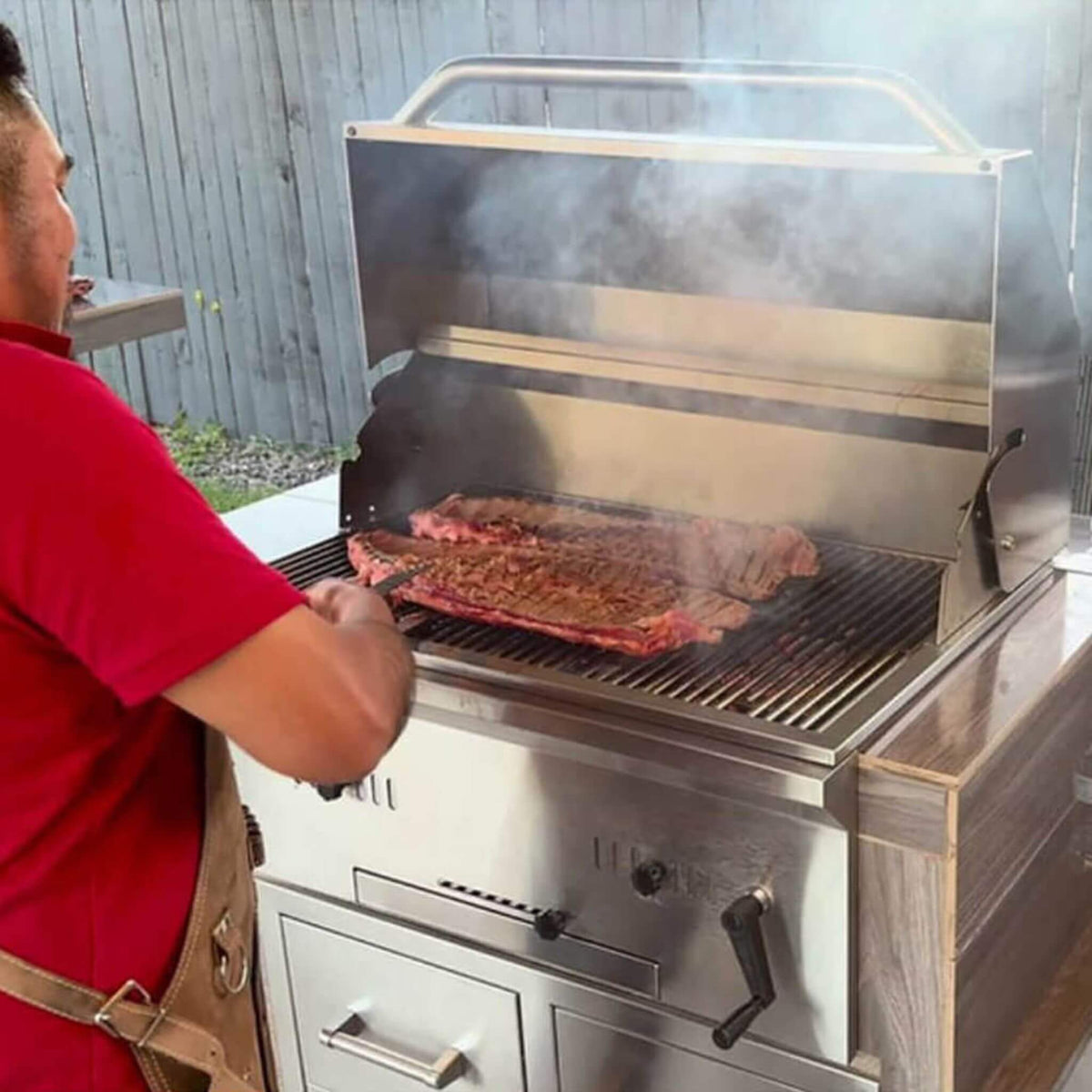 KoKoMo Grills Premium Built-In Charcoal Grill With 304 Stainless Steel And Adjustable Heat Tray, 32" (SAK32504)