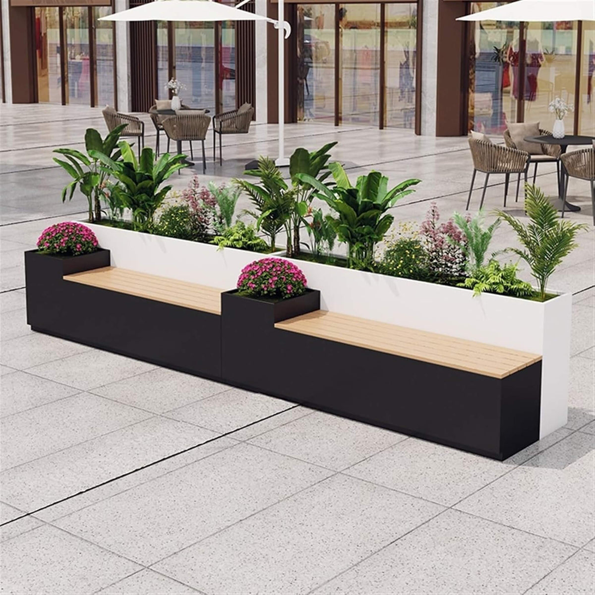 Large Outdoor All-Weather Commercial Flower Box Potting Bench [Made To Order] (SAK70249)