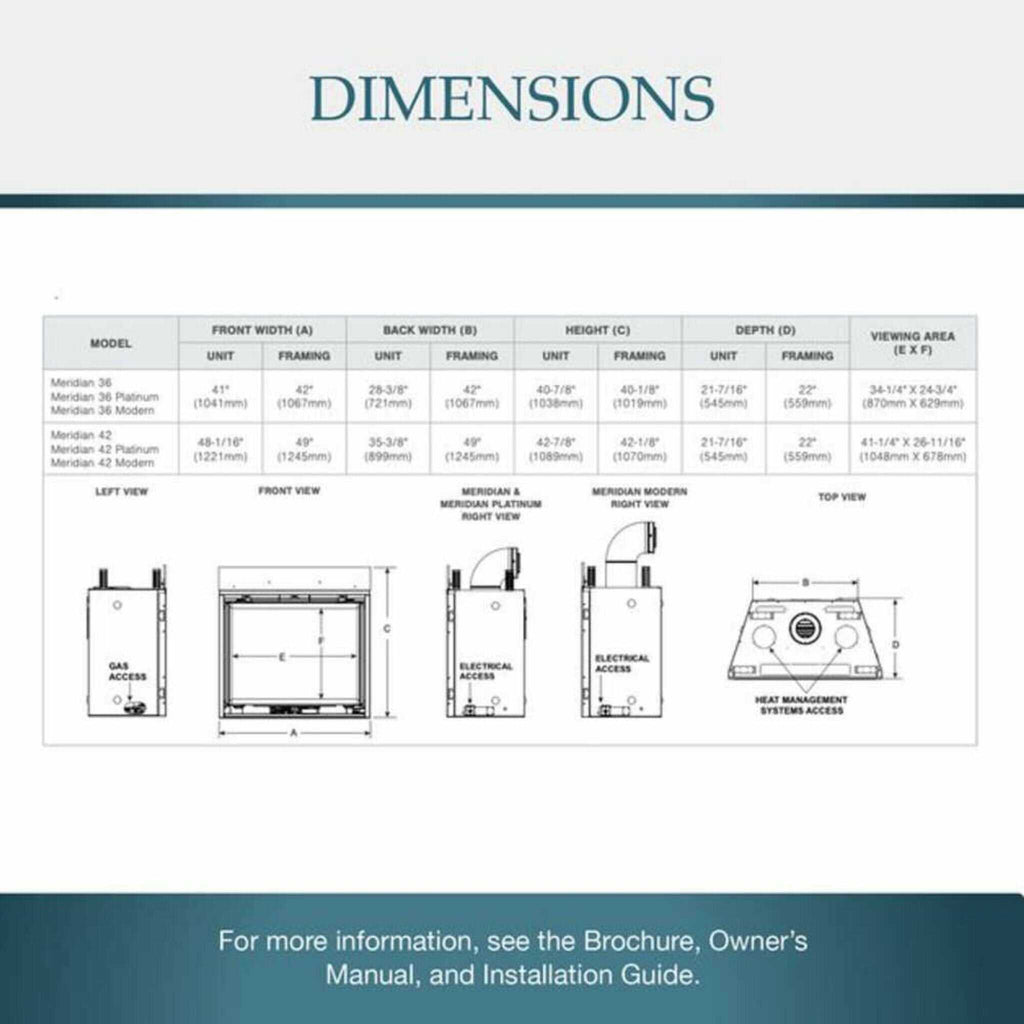 Majestic Meridian 42-Inch Platinum Natural Gas Fireplace [MER42PN] (SAK51823)