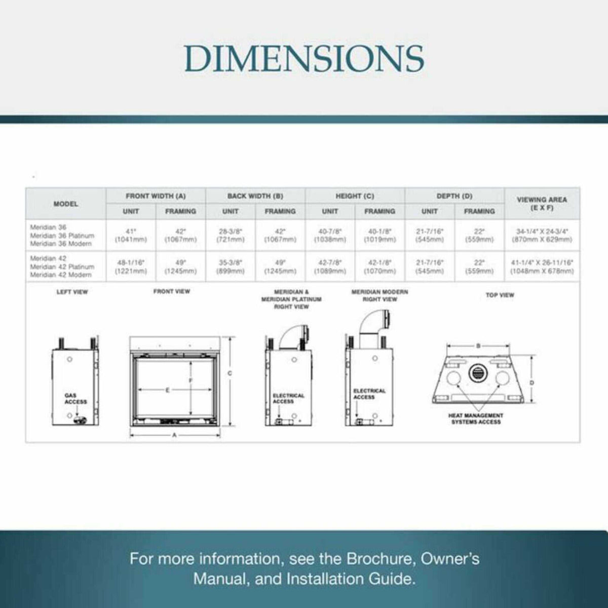 Majestic Meridian 42-Inch Platinum Natural Gas Fireplace [MER42PN] (SAK51823)