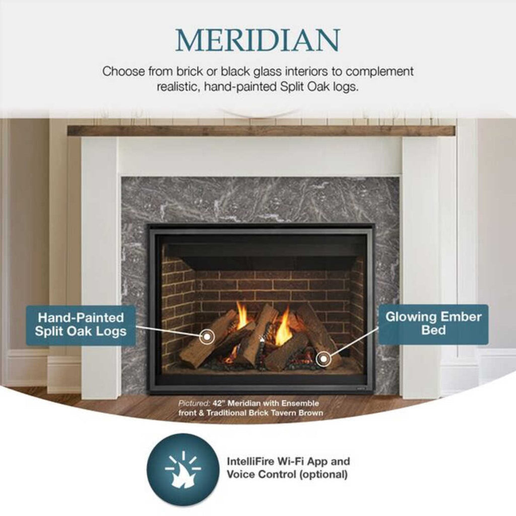 Majestic Meridian 42-Inch Platinum Natural Gas Fireplace [MER42PN] (SAK51823)