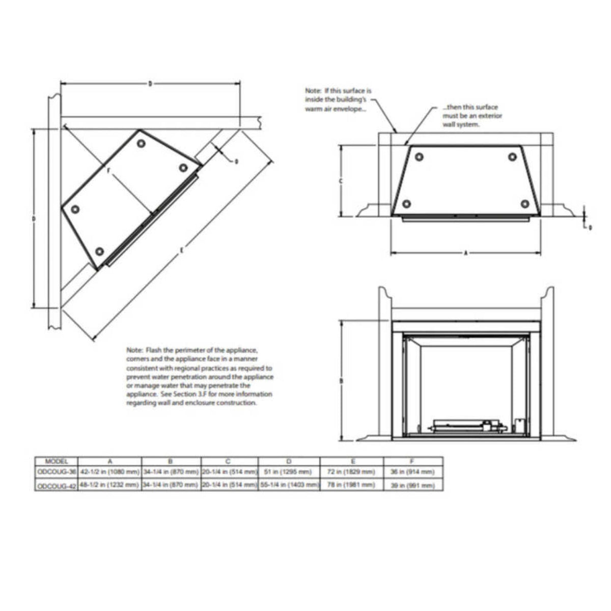 Majestic Courtyard 55K BTU 36-Inch Traditional Outdoor Natural Gas Fireplace (No Refractory) [ODCOUG-36NR] (SAK74218)
