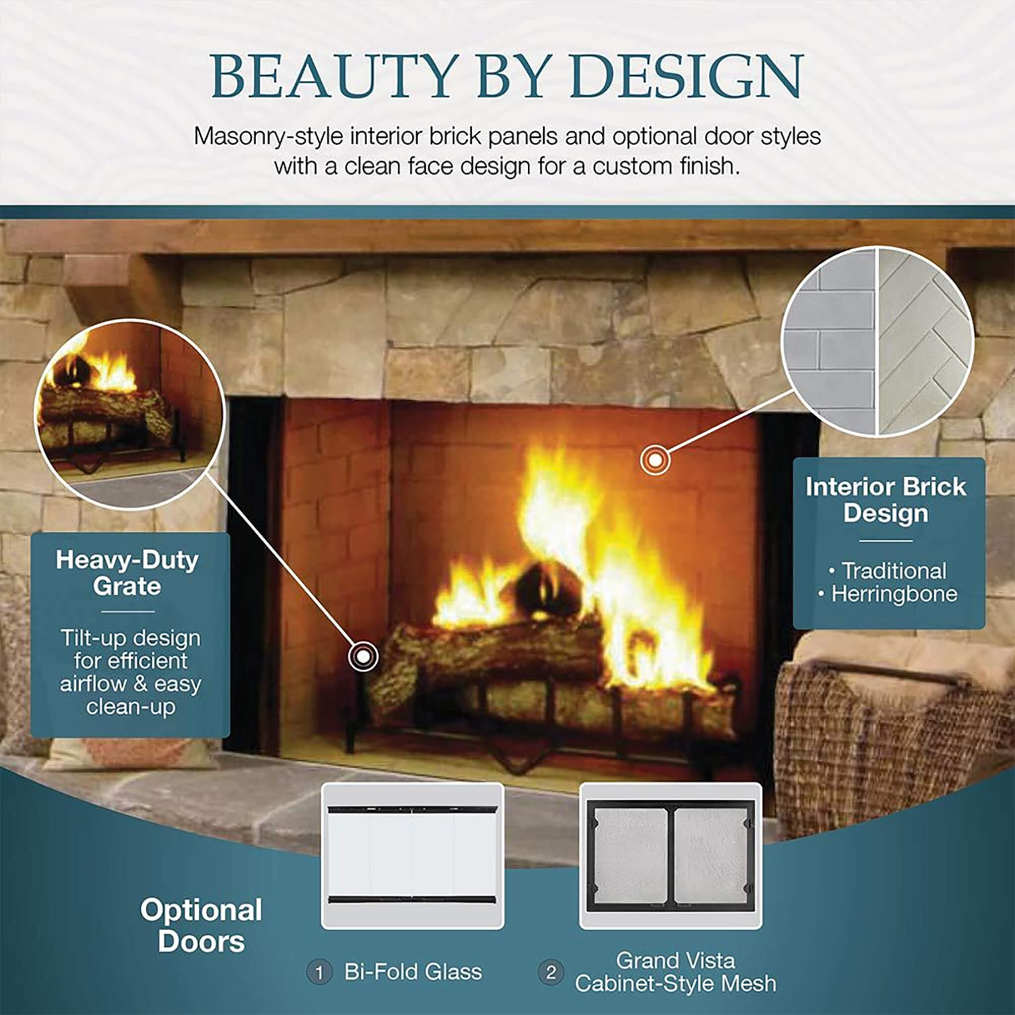 Majestic Biltmore Radiant 36-Inch Open Wood Burning Fireplace [SB60] (SAK13487)