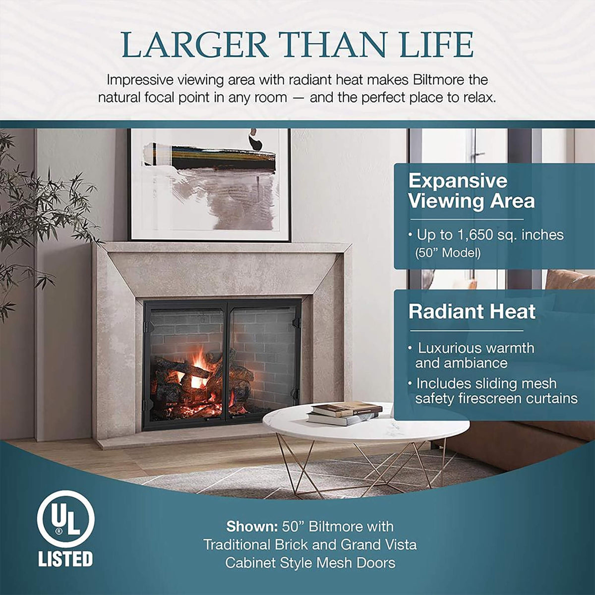 Majestic Biltmore Radiant 36-Inch Open Wood Burning Fireplace [SB60] (SAK13487)