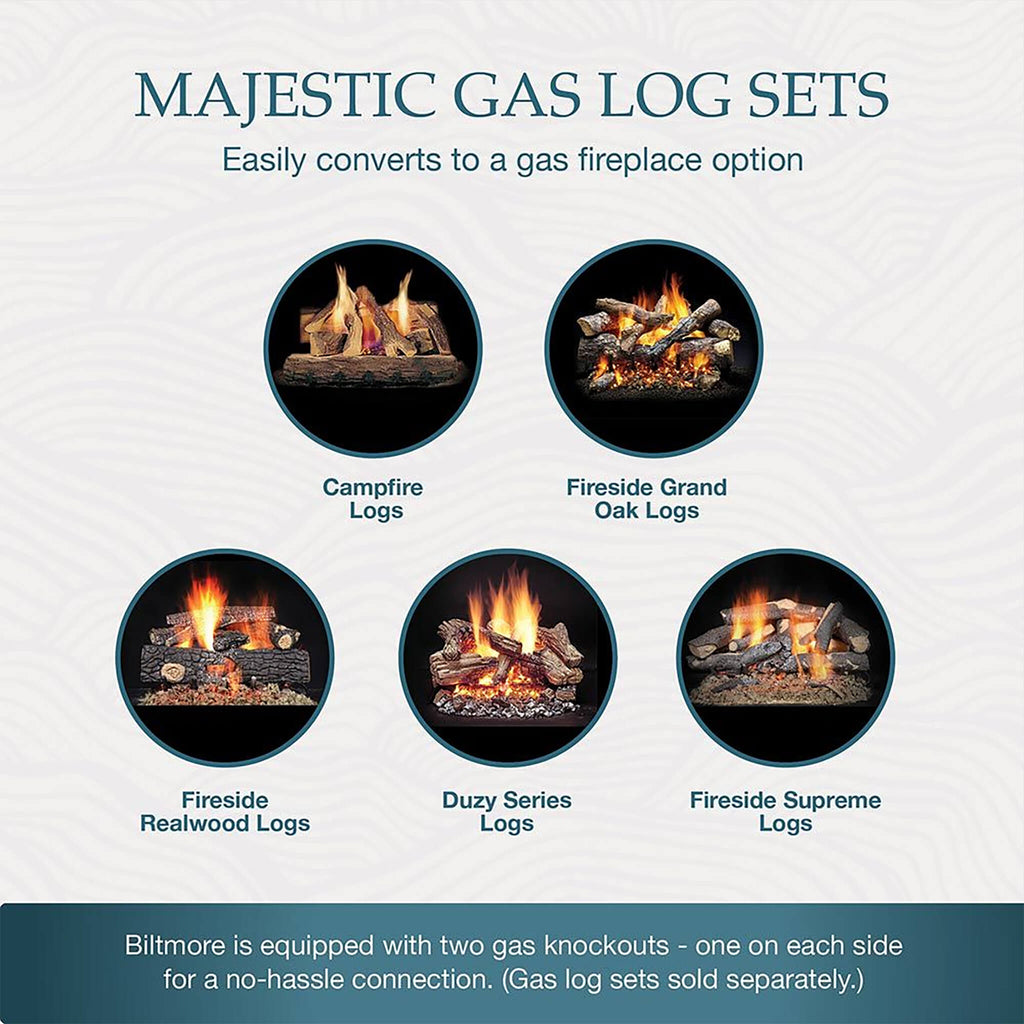 Majestic Biltmore 42-Inch Herringbone Pattern Open Wood Burning Fireplace [SB80HB] (SAK62149)