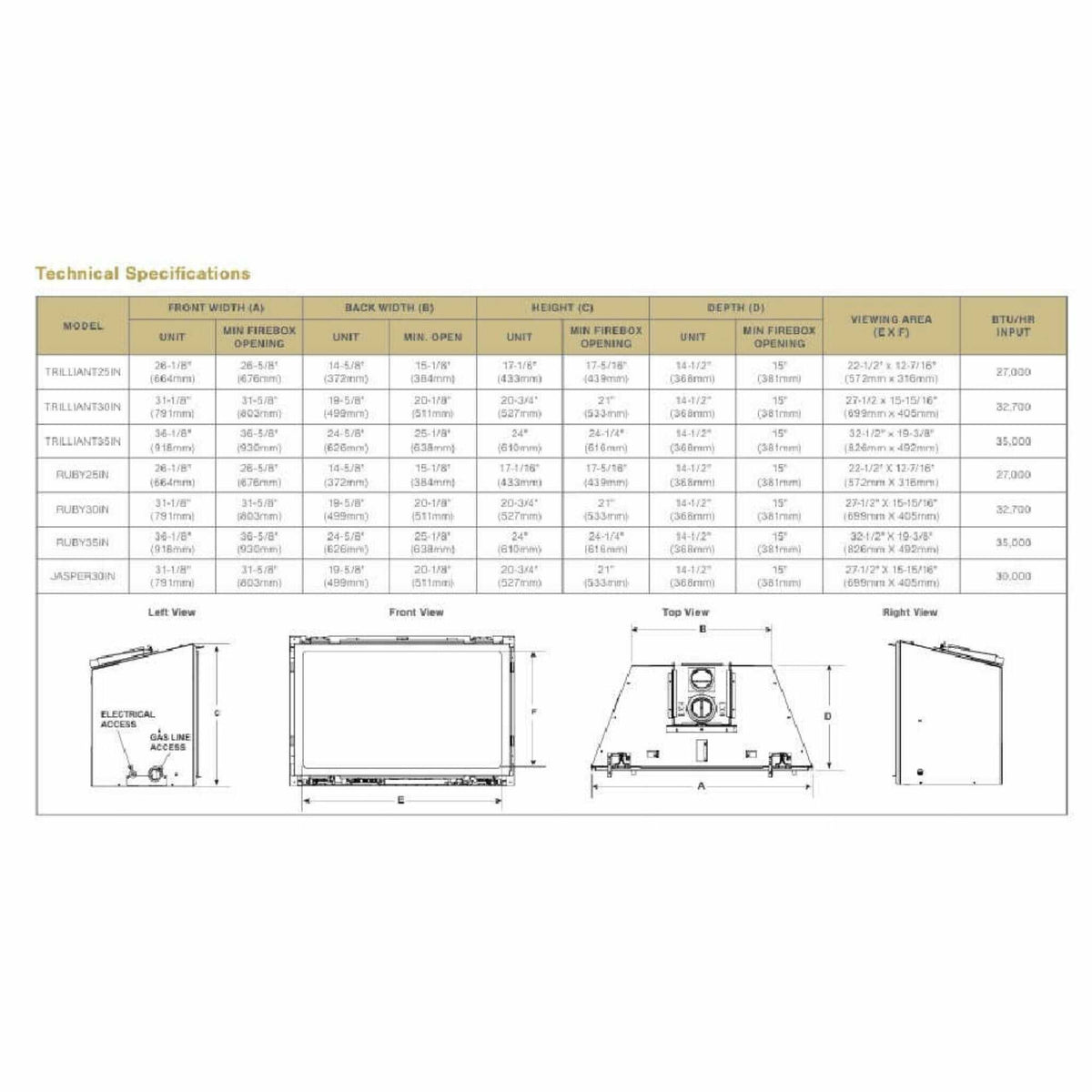Majestic Trilliant 25-Inch Direct Vent Gas Fireplace Insert [TRILLIANT25IN] (SAK95713)
