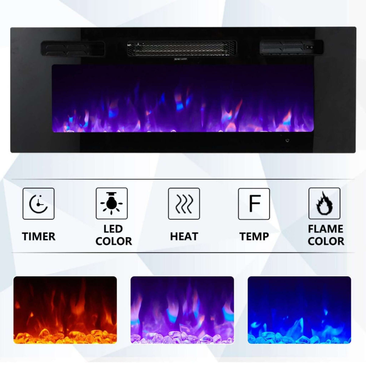 Modern Flames Ambiance 60-Inch Built-In Electric Fireplace With LED Flame Technology [AL60CLX2-G] (SAK12890)