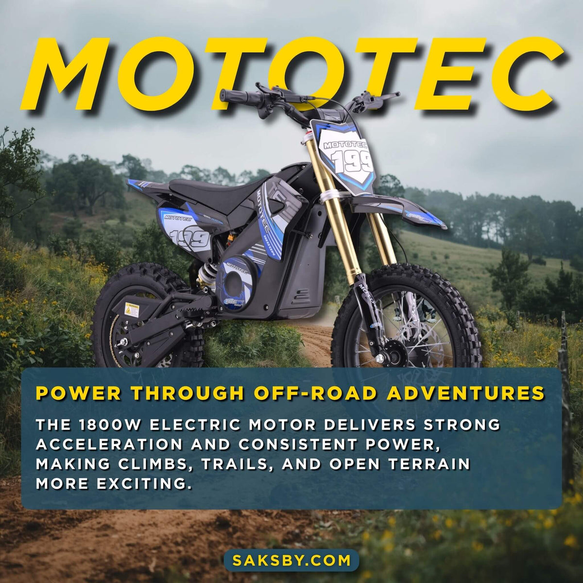 MotoTec 48V 1800W Pro High-Performance Electric Dirt Bike (SAK51948)