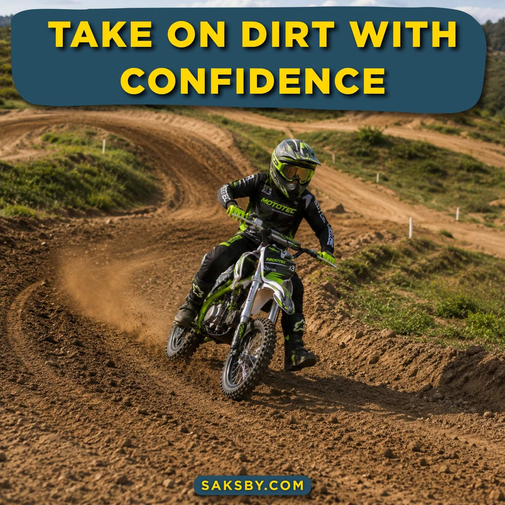 MotoTec X3 125CC 4-Stroke Green Gas-Powered Dirt Bike (SAK86035)