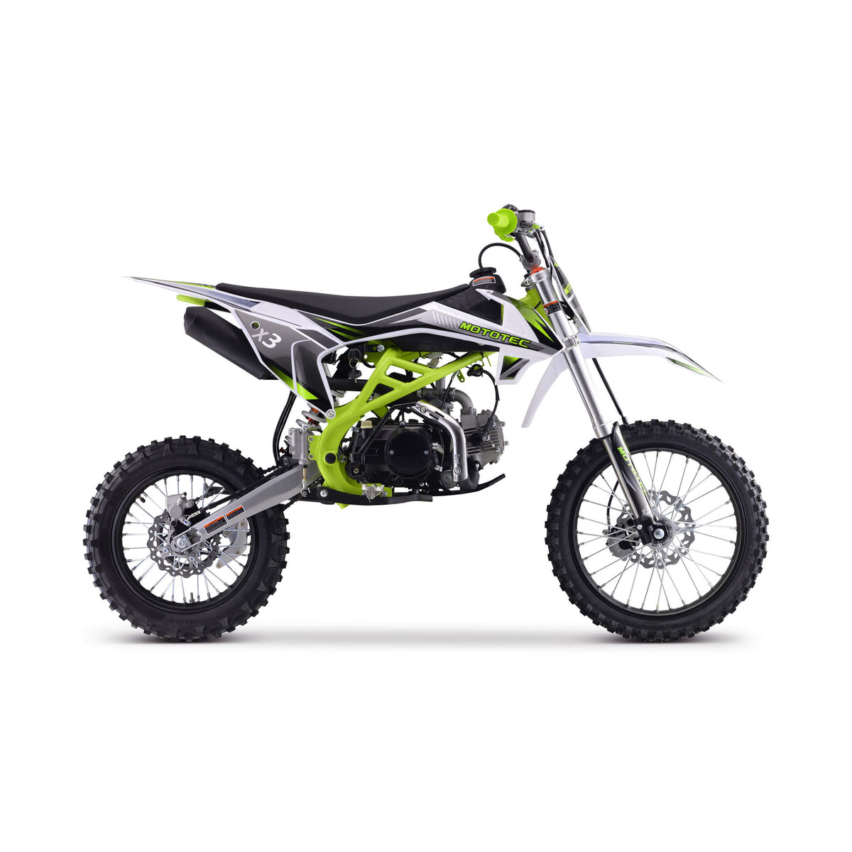 MotoTec X3 125CC 4-Stroke Green Gas-Powered Dirt Bike (SAK86035)