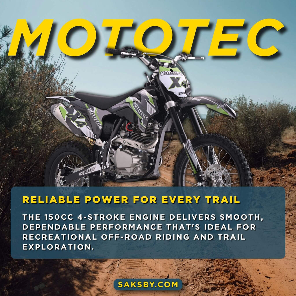 MotoTec X4 150CC 4-Stroke High-Performance Gas-Powered Dirt Bike (SAK95731)