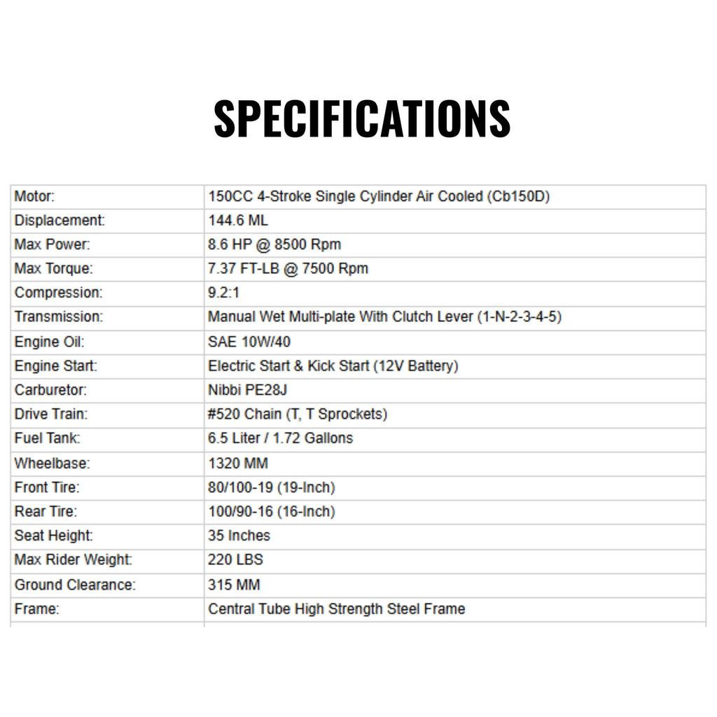 MotoTec X4 150CC 4-Stroke High-Performance Gas-Powered Dirt Bike (SAK95731)