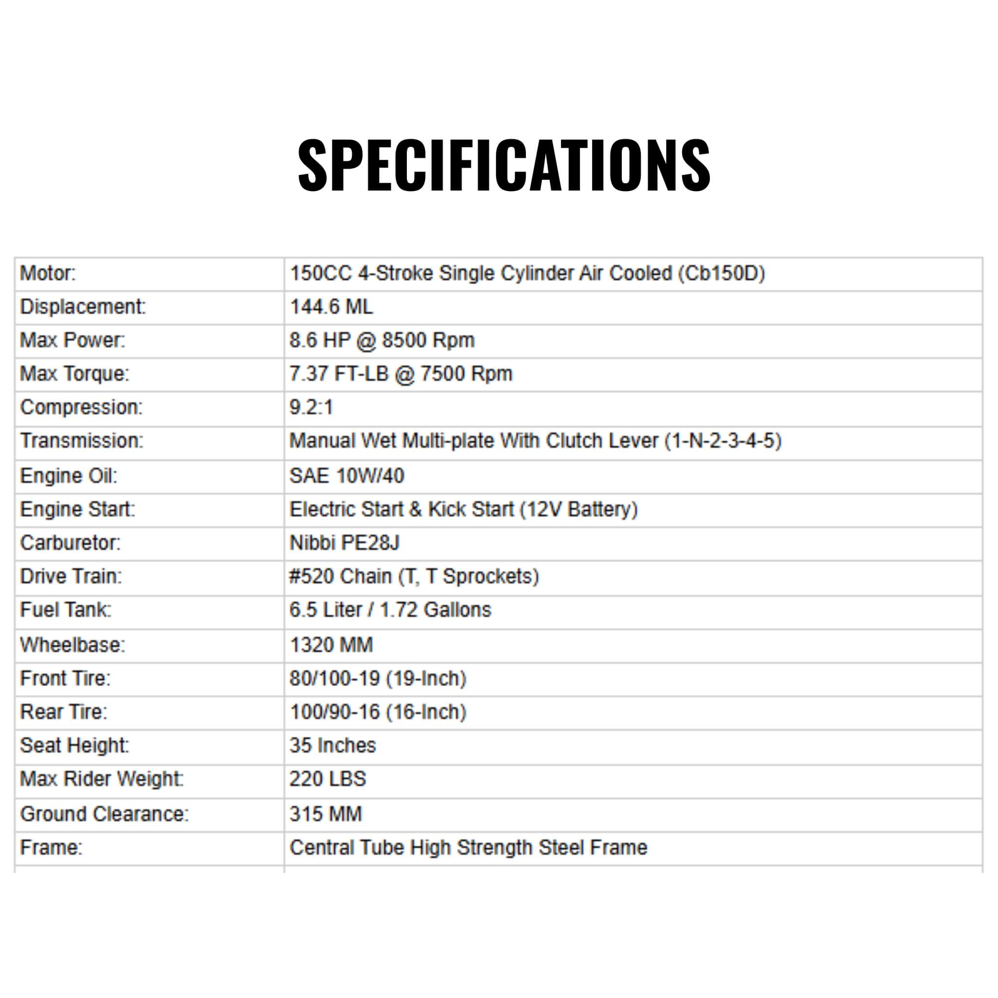 MotoTec X4 150CC 4-Stroke High-Performance Gas-Powered Dirt Bike (SAK95731)