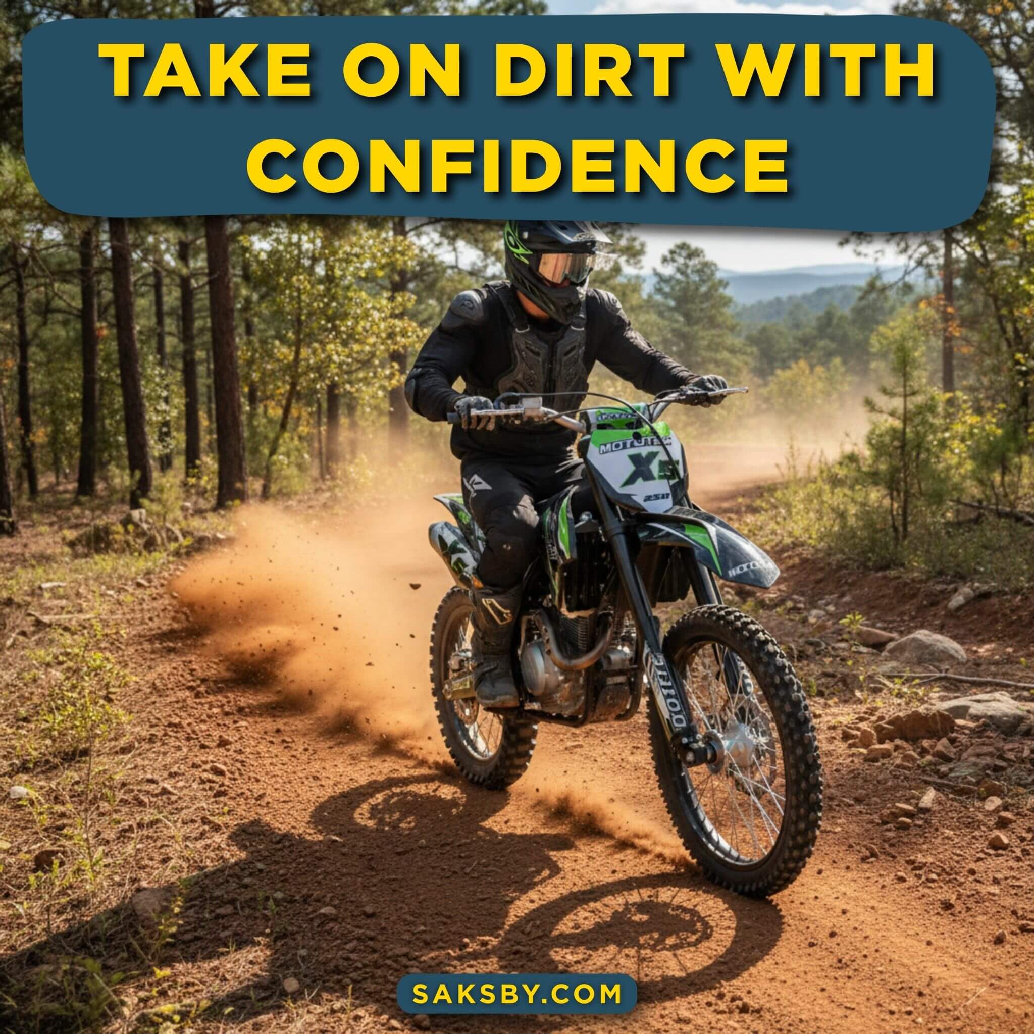 MotoTec X5 250CC 4-Stroke High-Performance Off-Road Gas Dirt Bike, Black (SAK39425)