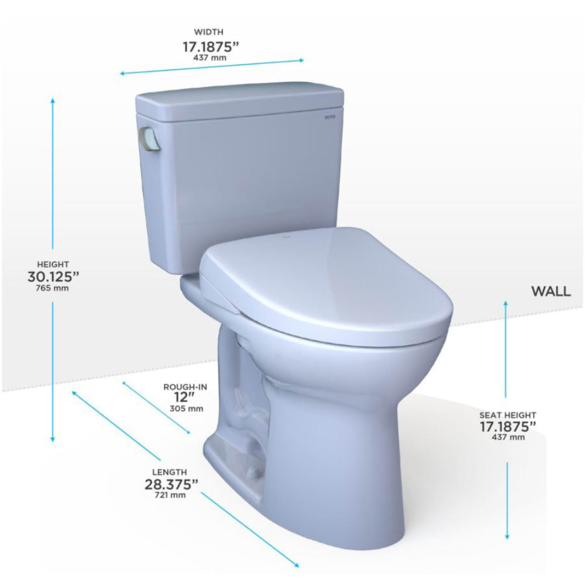 [MW7764736CSG#01] TOTO Drake 1.6 GPF RH Washlet Elongated Bidet Toilet Seat With S7A Auto Open/Close Bidet Seat (SAK75906)