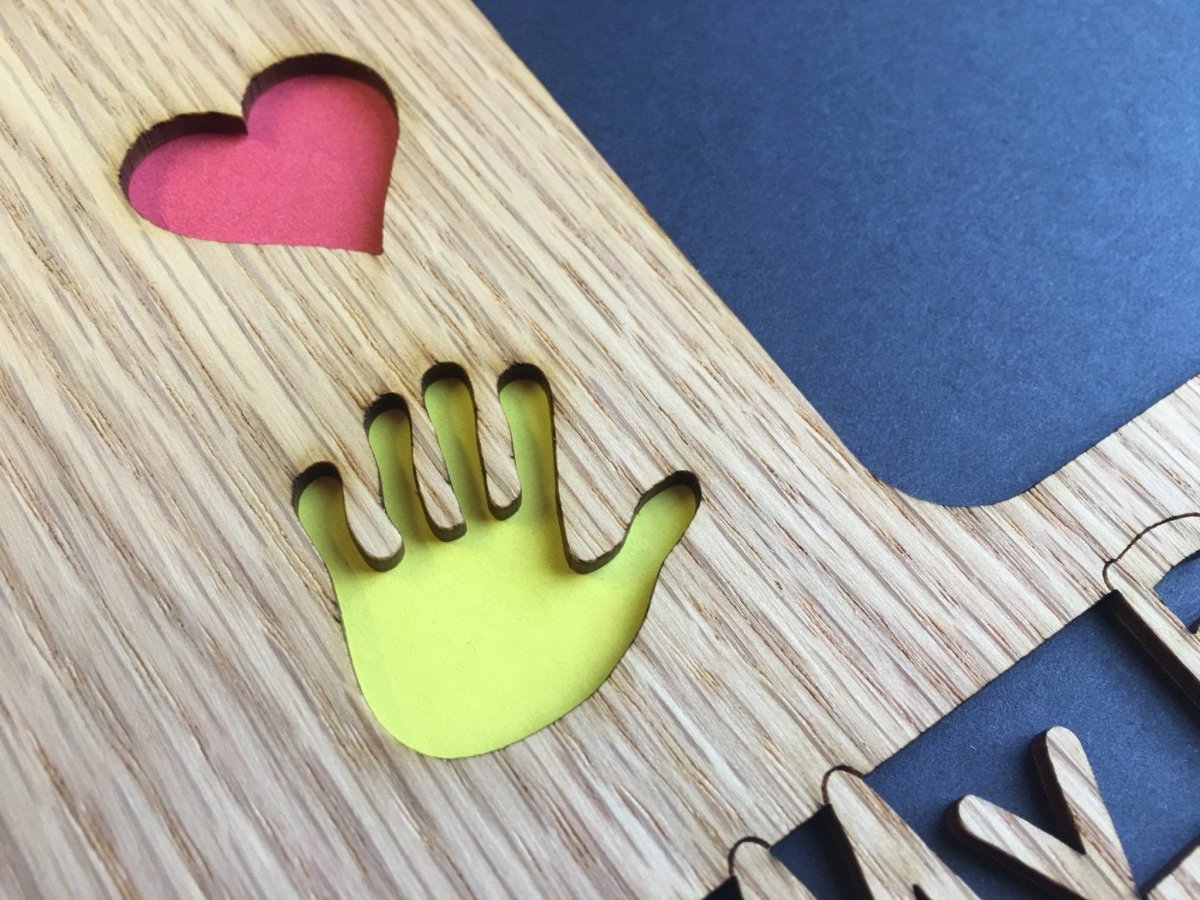 My First Year Picture Frame with Handprints & Hearts 11"x14"