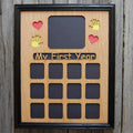My First Year Picture Frame with Handprints & Hearts 11"x14"