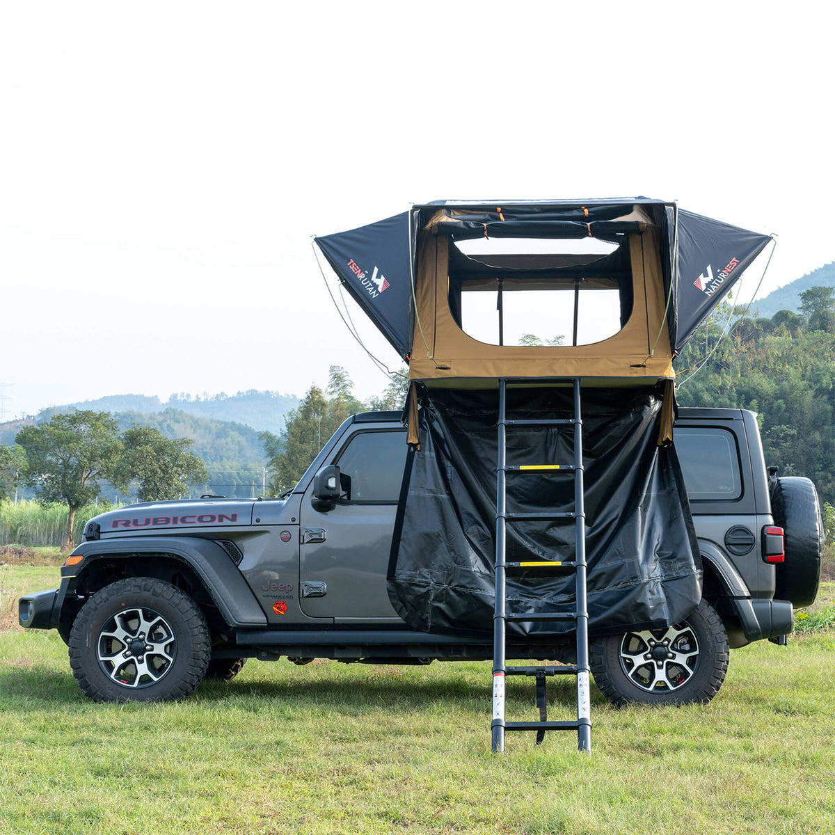 Naturnest Andromeda Khaki Soft-Shell Rooftop Tent With Large Panoramic Skylight & YKK Doors (SAK72384)