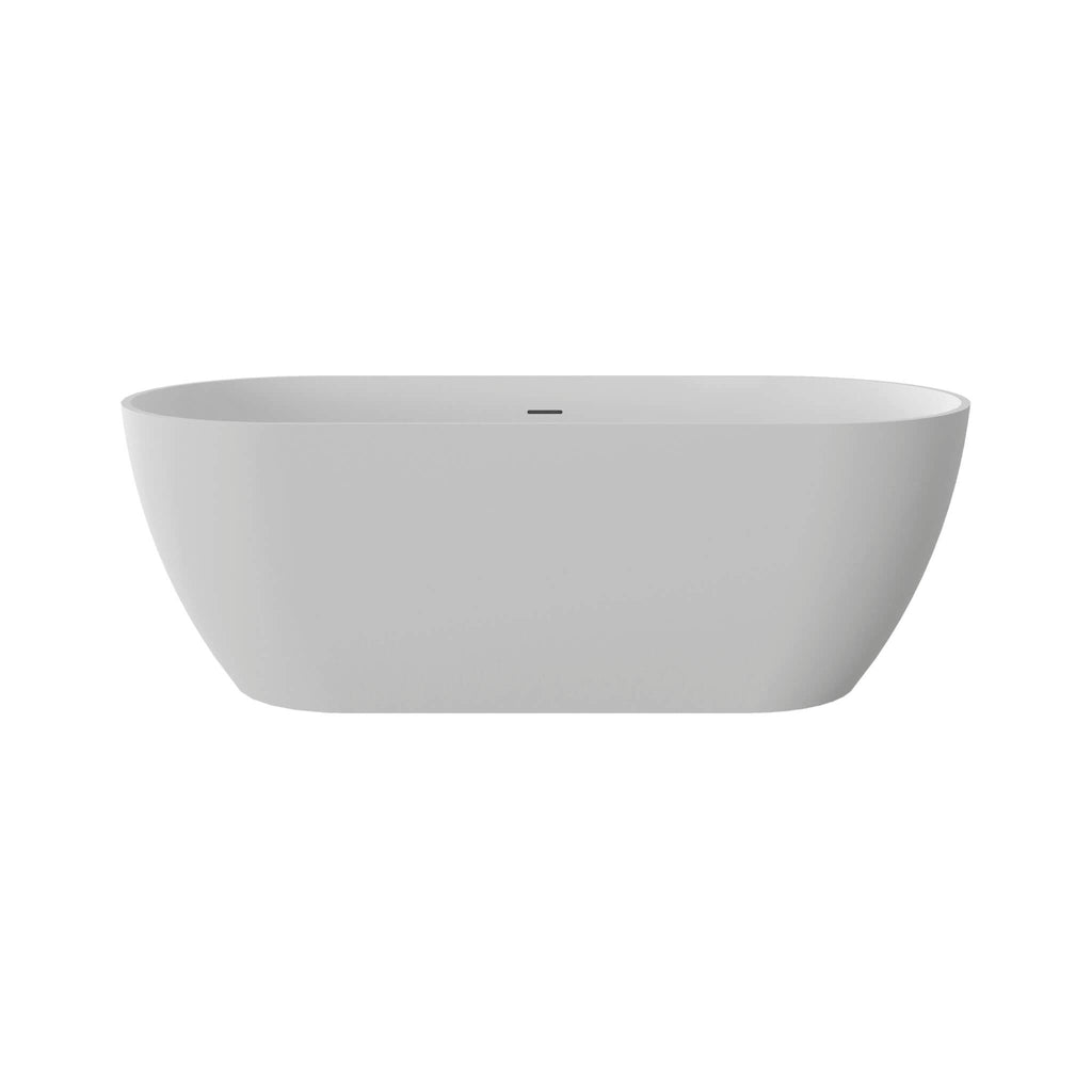Nuvia Wavecrest 59-Inch Luxury Solid Surface Matte White Freestanding Soaking Tub (SAK95320)