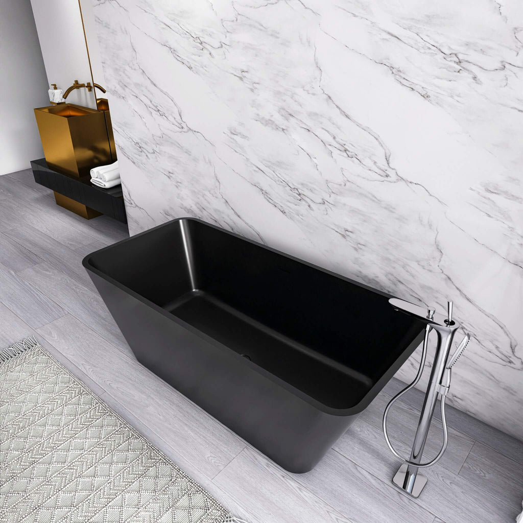 Nuvia Cascade 67-Inch Luxury Freestanding Solid Surface Soaking Bathtub (SAK51920)