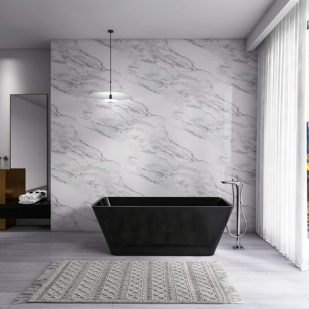 Nuvia Cascade 67-Inch Luxury Freestanding Solid Surface Soaking Bathtub (SAK51920)