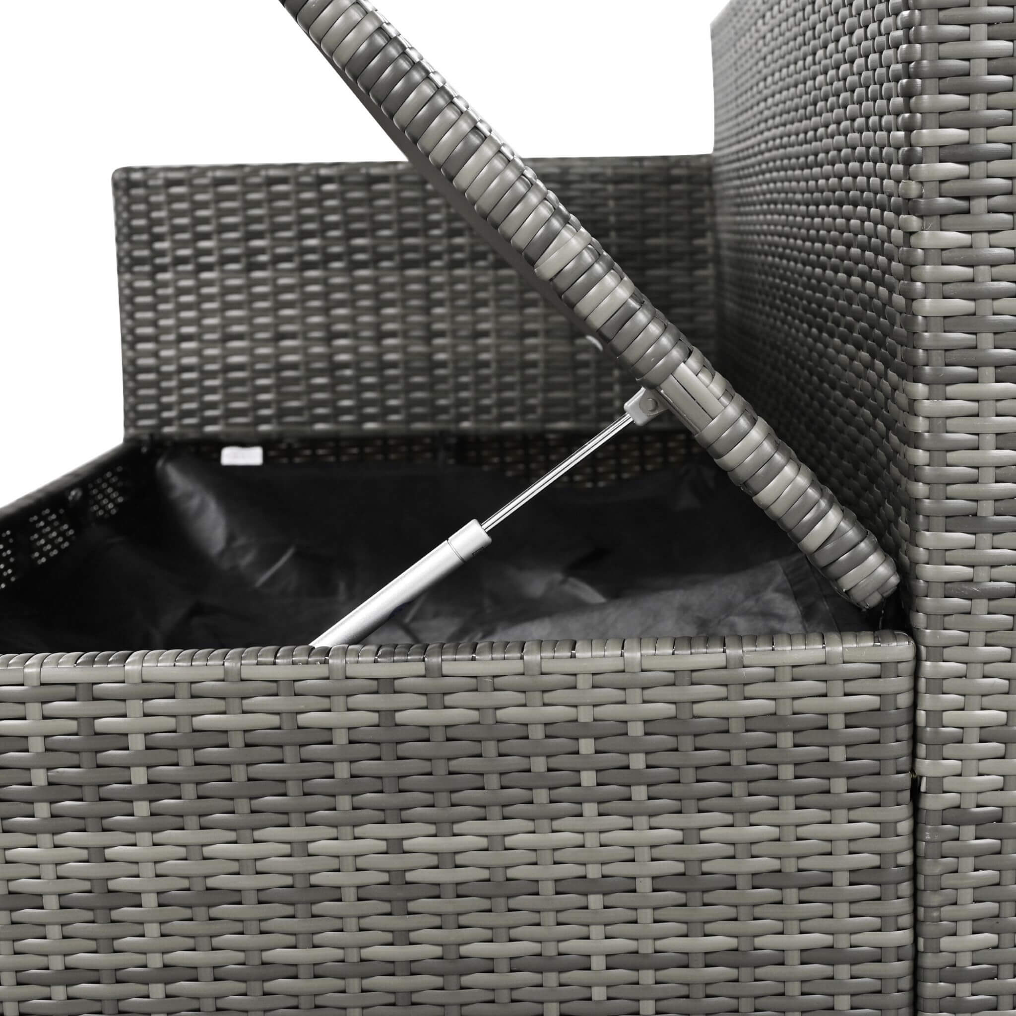 Alora Outdoor 6-Piece All-Weather PE Rattan Sofa Set With Adjustable Seat, Storage Box, Removable Covers, And Tempered Glass Table Top (SAK37221)