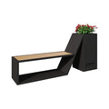 4FT Outdoor Commercial All-Weather Metal Bench With Planter Box [Made-To-Order] (SAK57219)