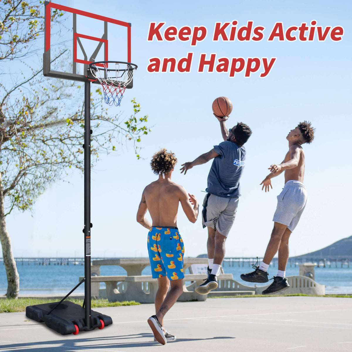 Premium 10FT Outdoor Portable Adjustable Basketball Hoop With Wheels (SAK31961)