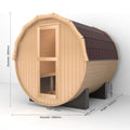 Thermora Haven Premium All-Weather Outdoor Pinewood Barrel Sauna Kit With 4.5KW Heater And Tempered Glass Window [Made-To-Order] (SAK91462)
