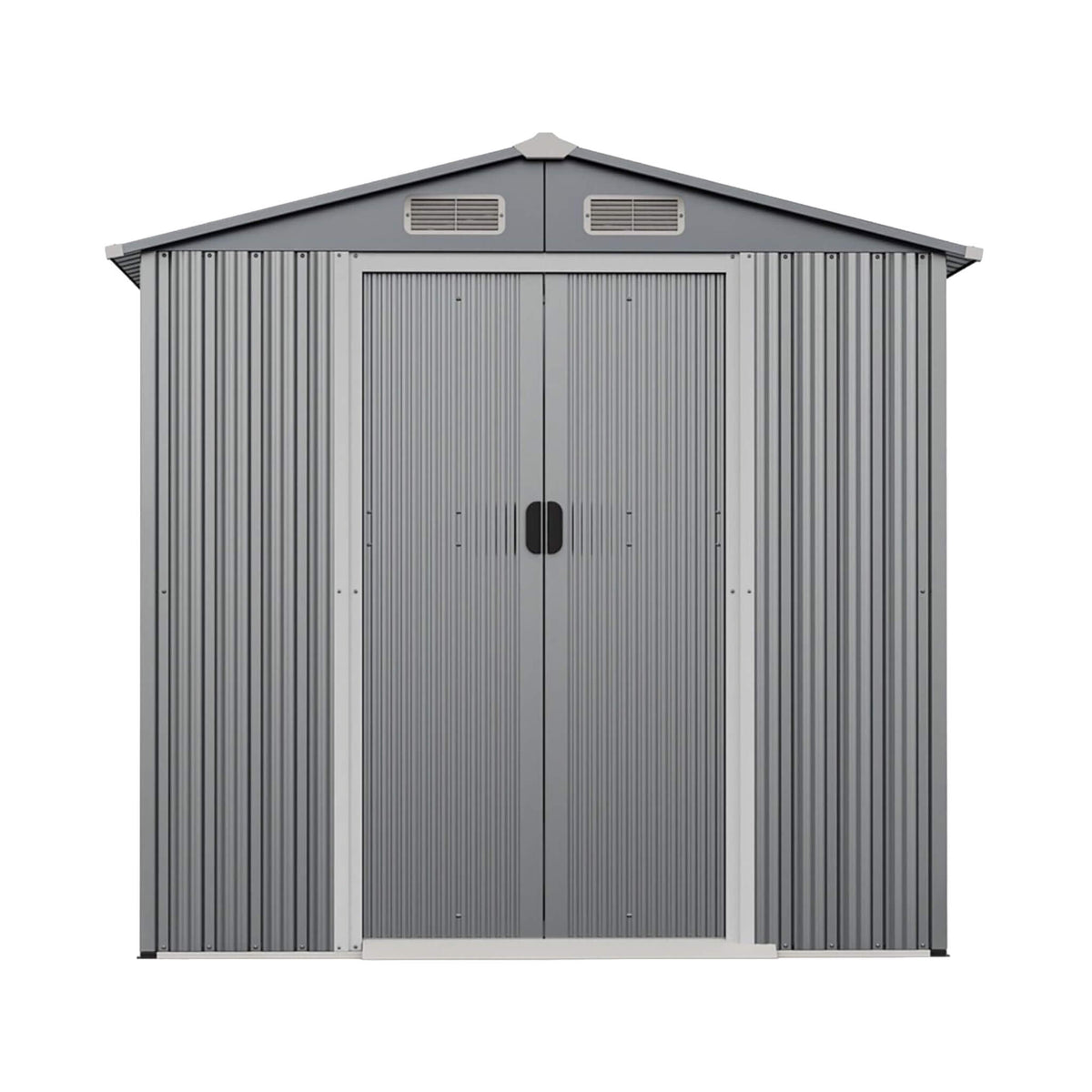 [04X06FT] Alora Premium Garden Galvanized Steel Storage Shed W/ Lockable Sliding Doors (SAK75842)