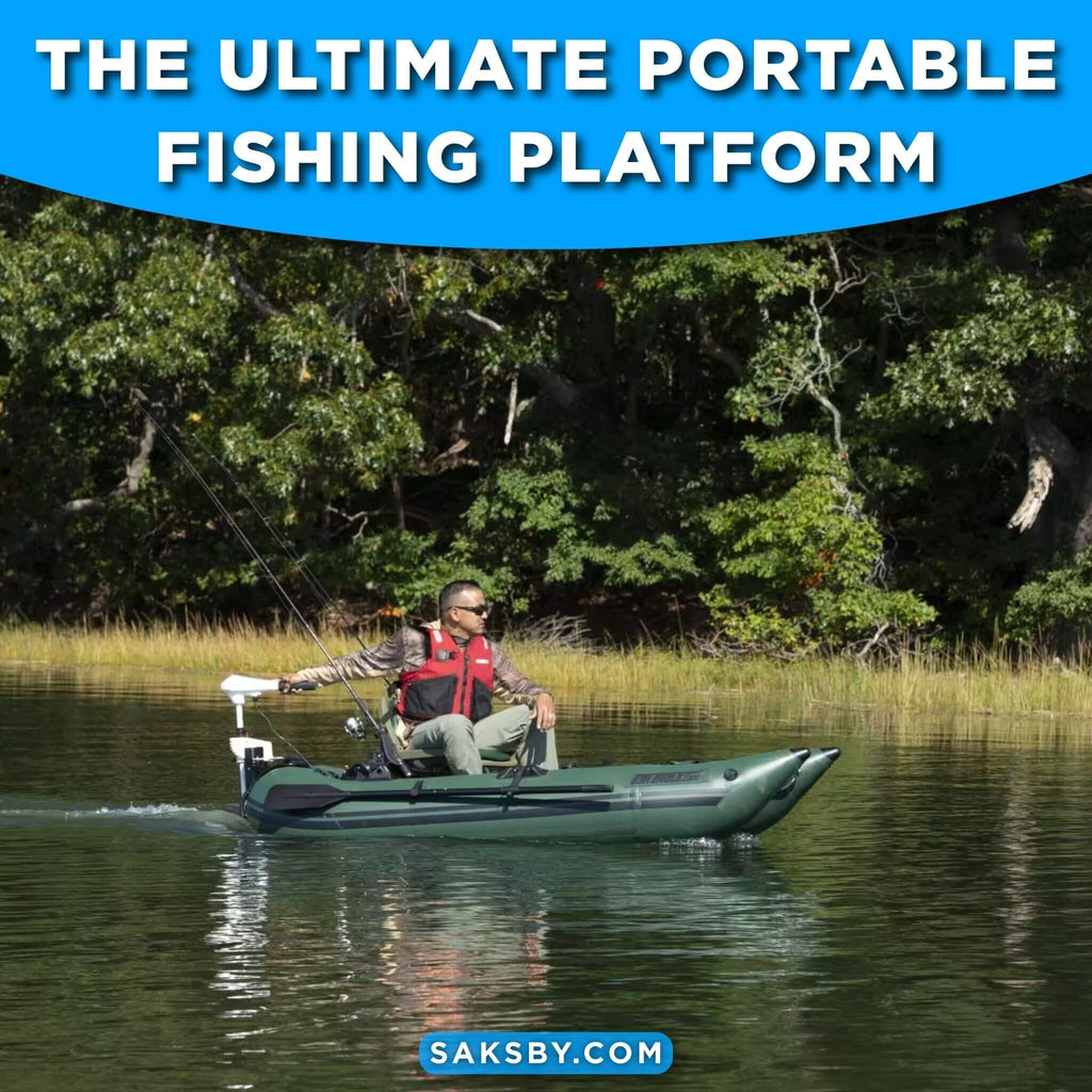 Sea Eagle 1-Person Frameless Pontoon Inflatable Fishing Boat, 9FT [285FPBK] (SAK93163)
