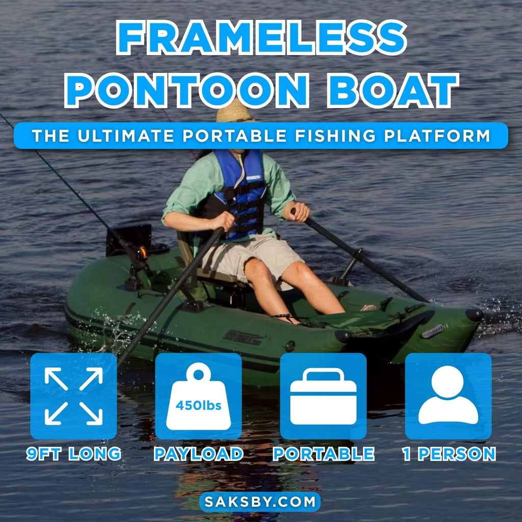 Sea Eagle 1-Person Frameless Pontoon Inflatable Fishing Boat, 9FT [285FPBK] (SAK93163)