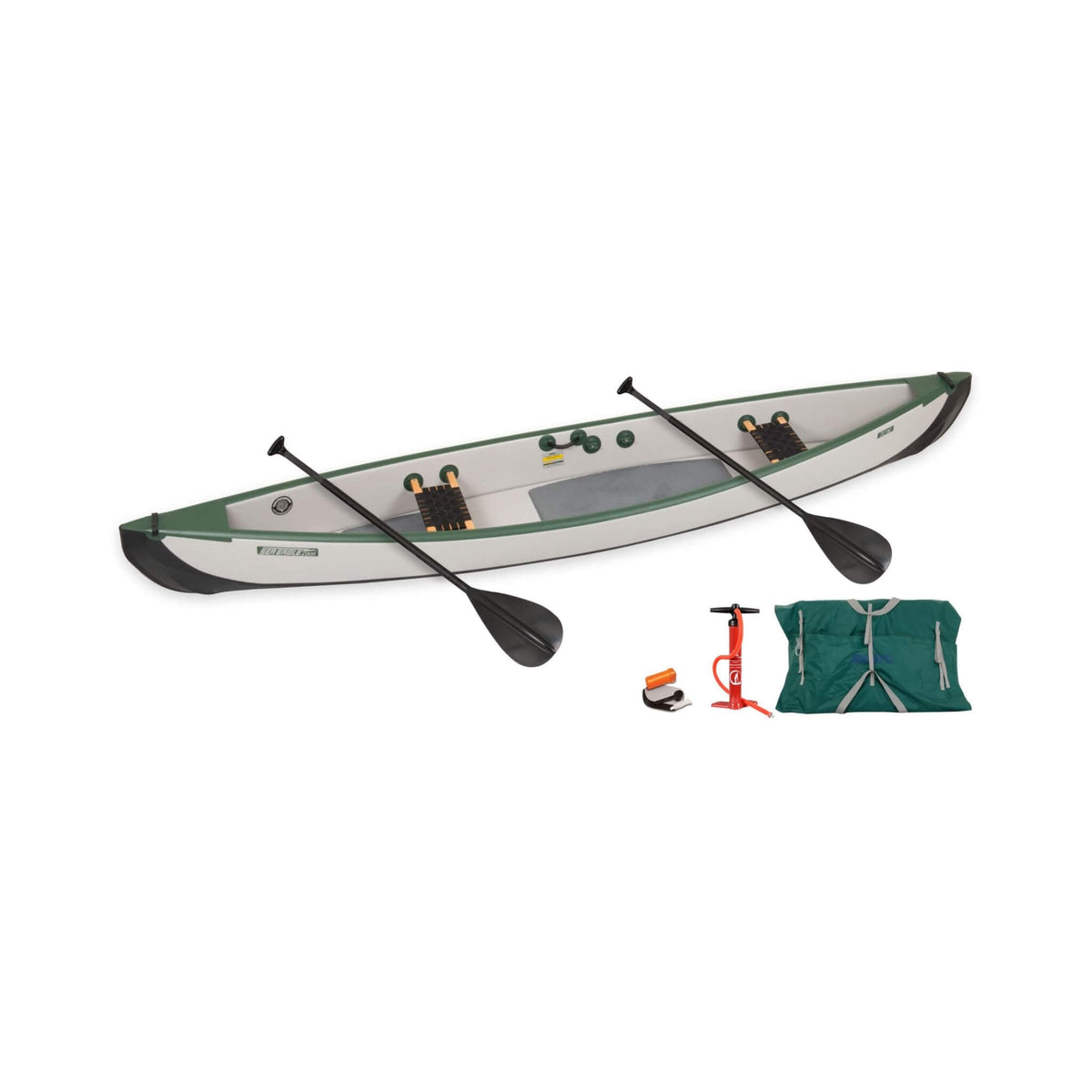 Sea Eagle 3-People TC16 High Pressure All Drop Stitch Inflatable Travel Canoe, 16FT [TC16K] (SAK43086)