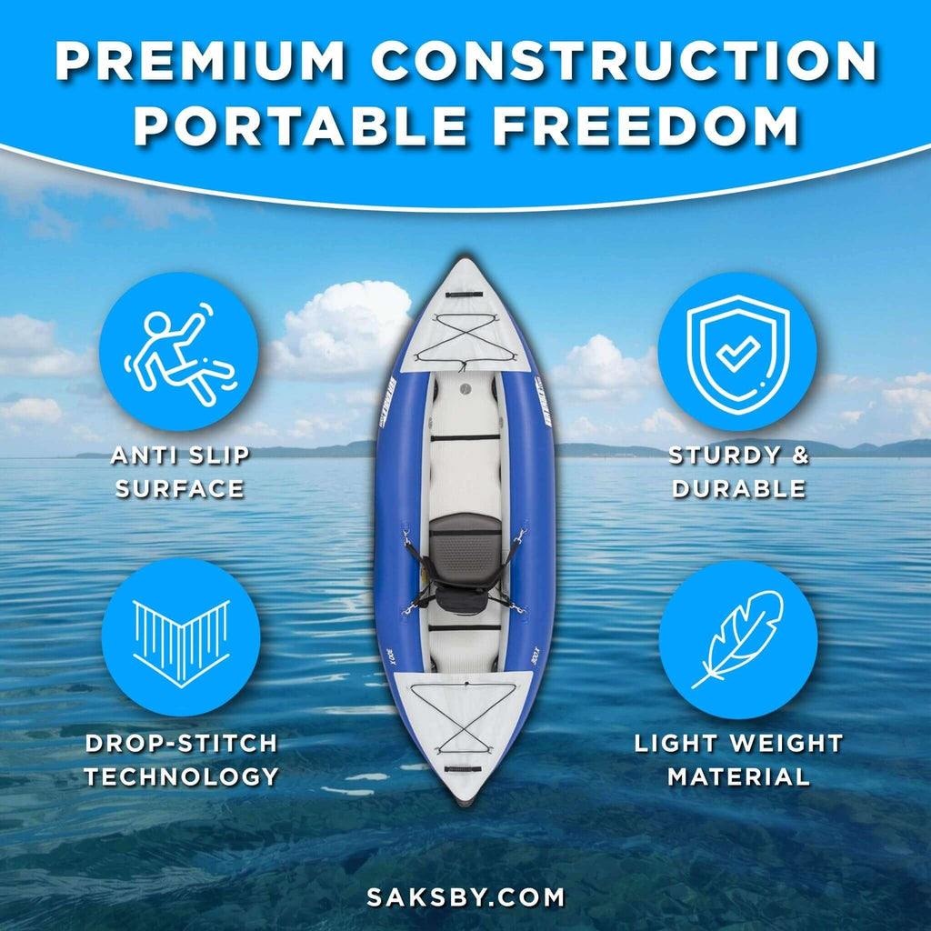 Sea Eagle 300X Explorer 1-Person Inflatable Kayak With Adjustable Footrest [300XK] (SAK18457)
