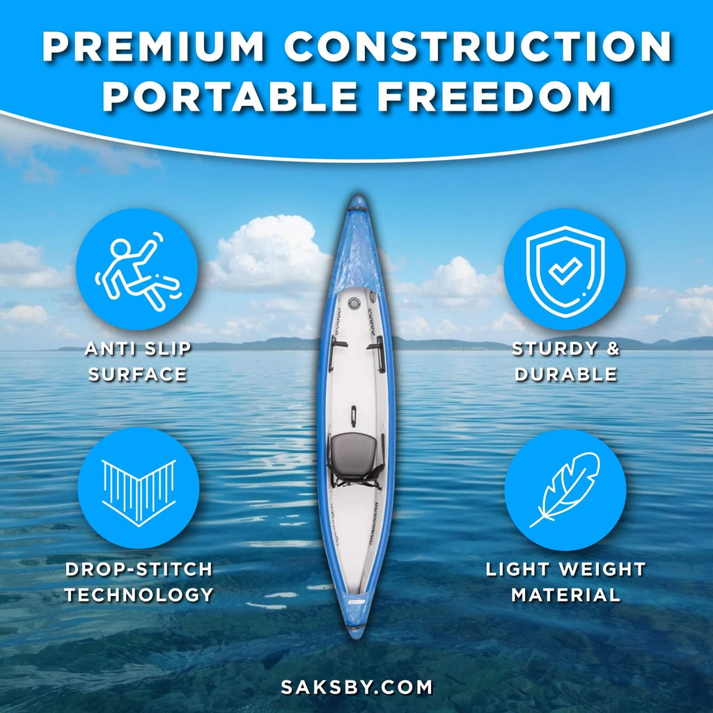 Sea Eagle 393RL RazorLite 1-Person Inflatable Lightweight Kayak With Adjustable Footrests [393RLK] (SAK13961)
