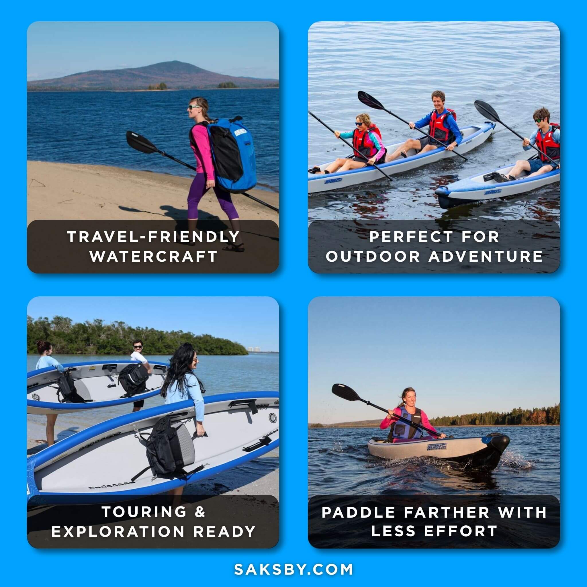 Sea Eagle 393RL RazorLite 1-Person Inflatable Lightweight Kayak With Adjustable Footrests [393RLK] (SAK13961)