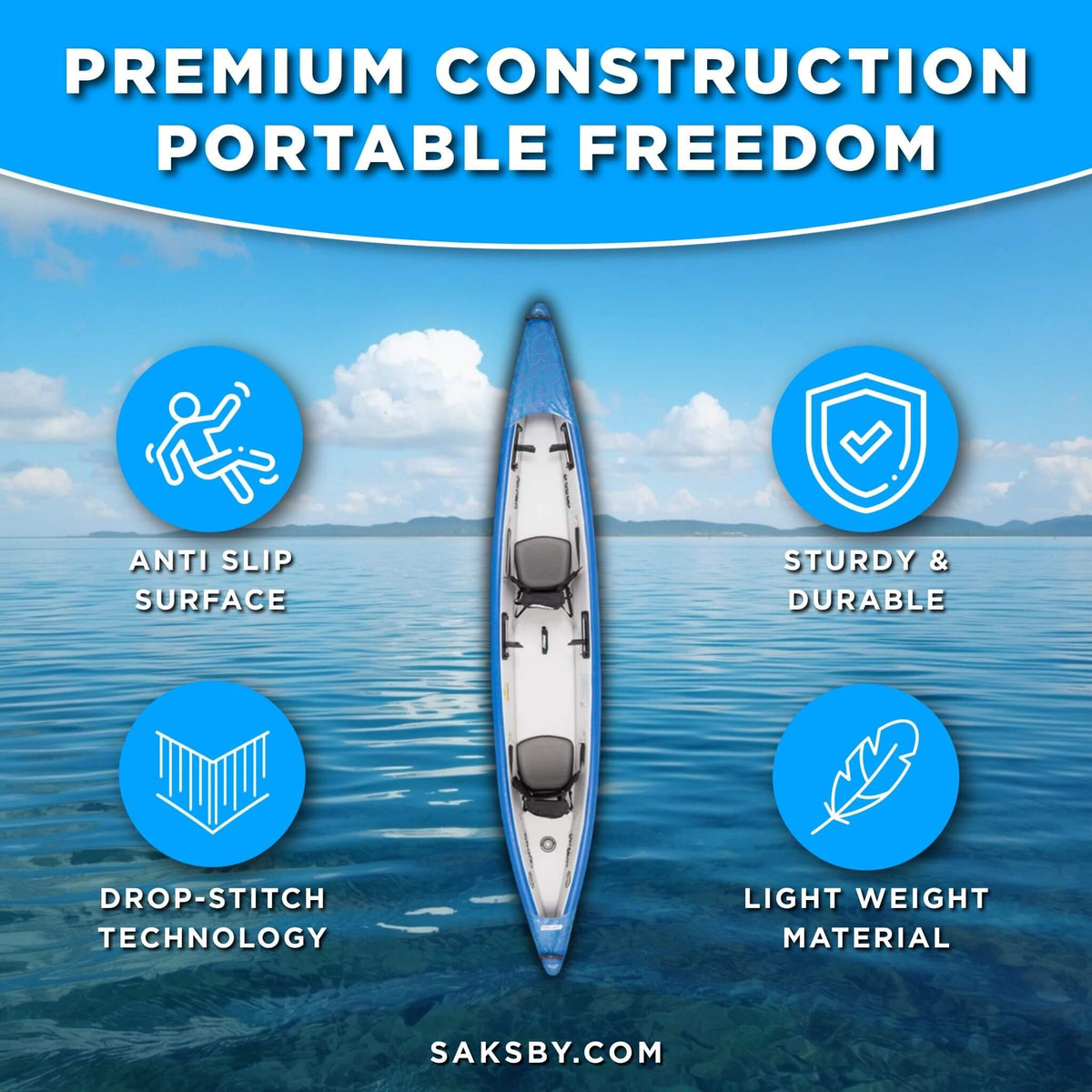 Sea Eagle 473RL RazorLite 2-Person Inflatable Kayak With Adjustable Footrests [473RLK] (SAK98601)