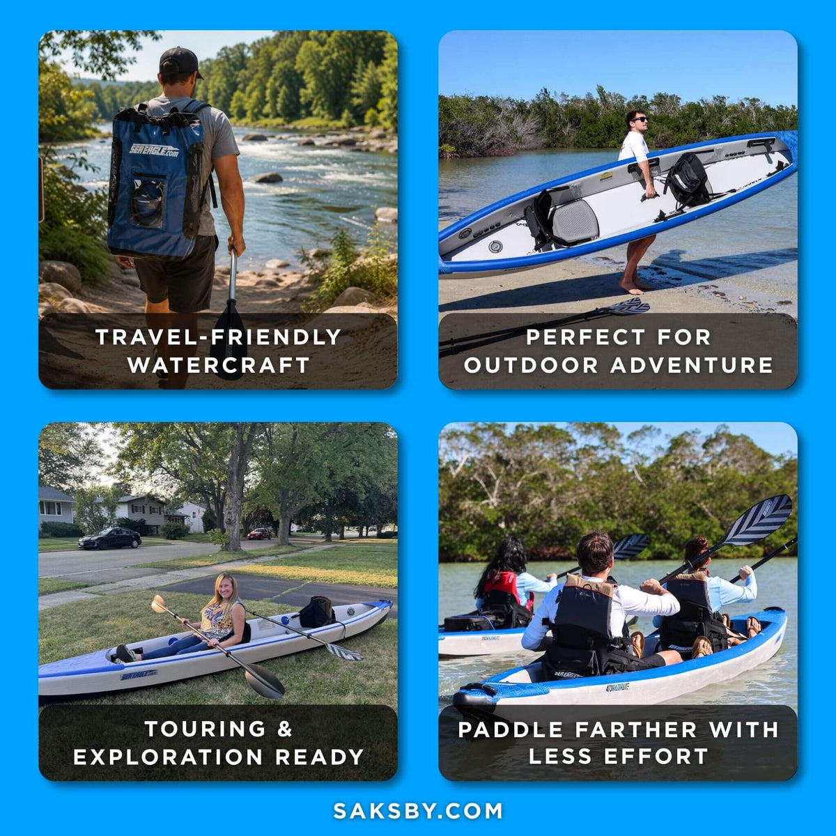 Sea Eagle 473RL RazorLite 2-Person Inflatable Kayak With Adjustable Footrests [473RLK] (SAK98601)