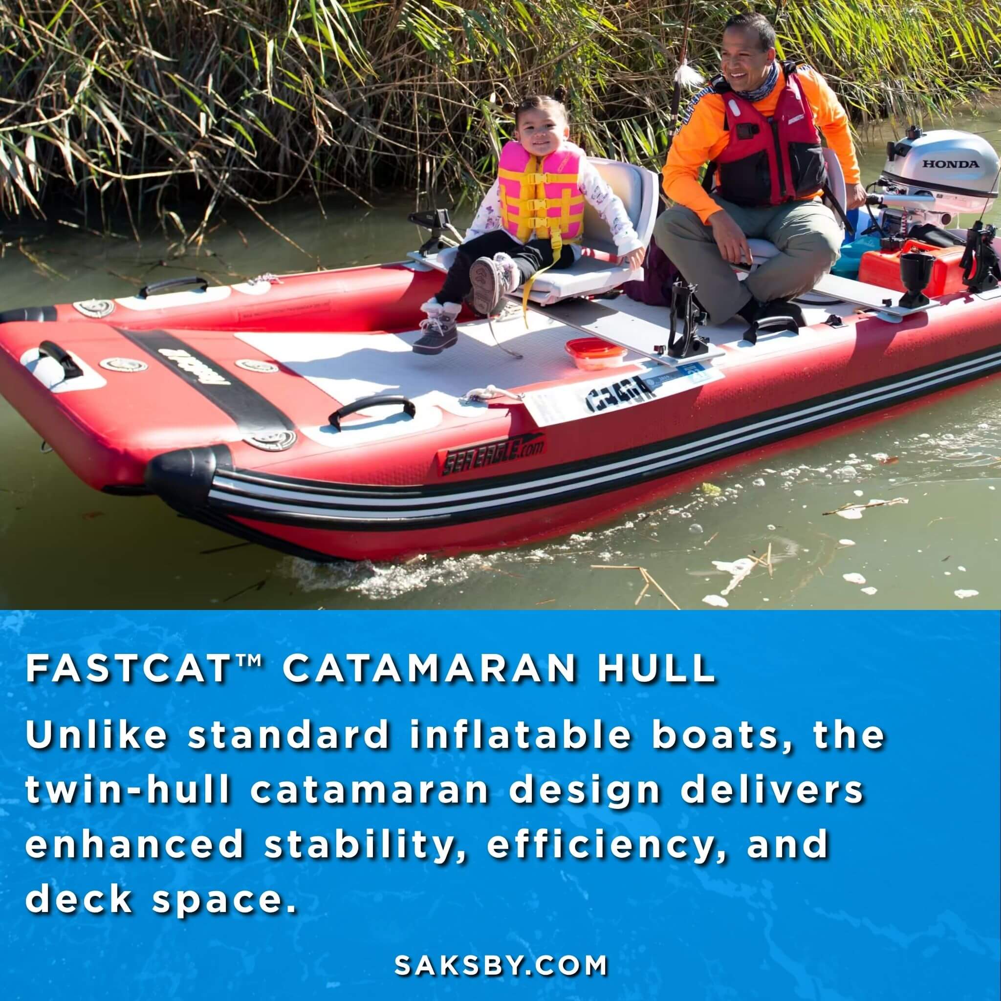 Sea Eagle Boats FastCat12™ Catamaran Inflatable Boat, 13FT [FASTCAT12K] (SAK29684)