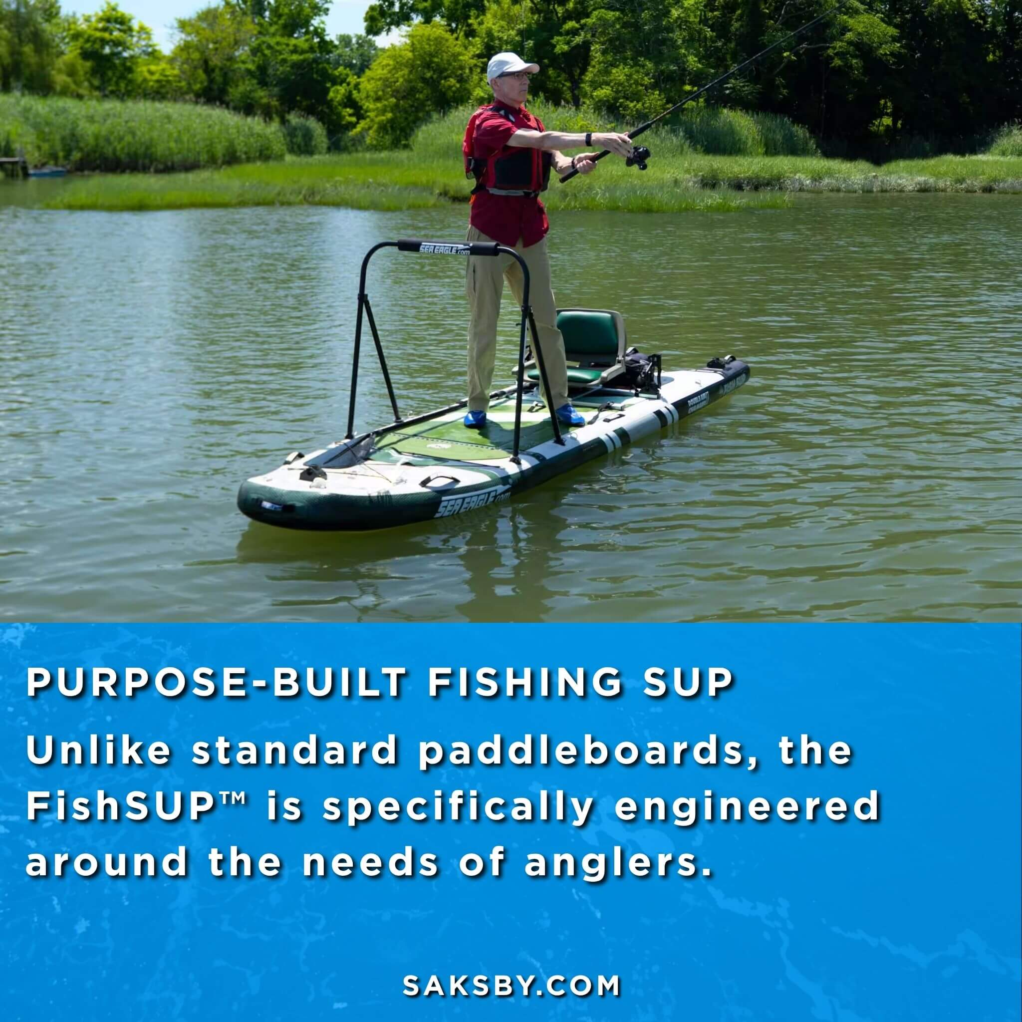 Sea Eagle FS1210 FishSUP 1-Person Inflatable Fishing Stand-Up Paddleboard [FS1210K] (SAK79218)